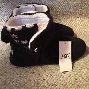 UGG Black Fleece Slippers